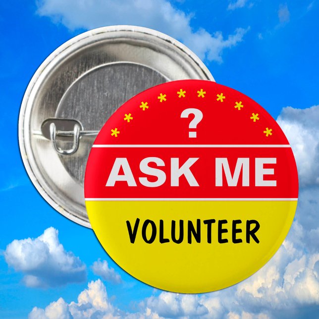 Fråga om och VOLUNTEER - personlig Knapp (Skapare uppladdad)