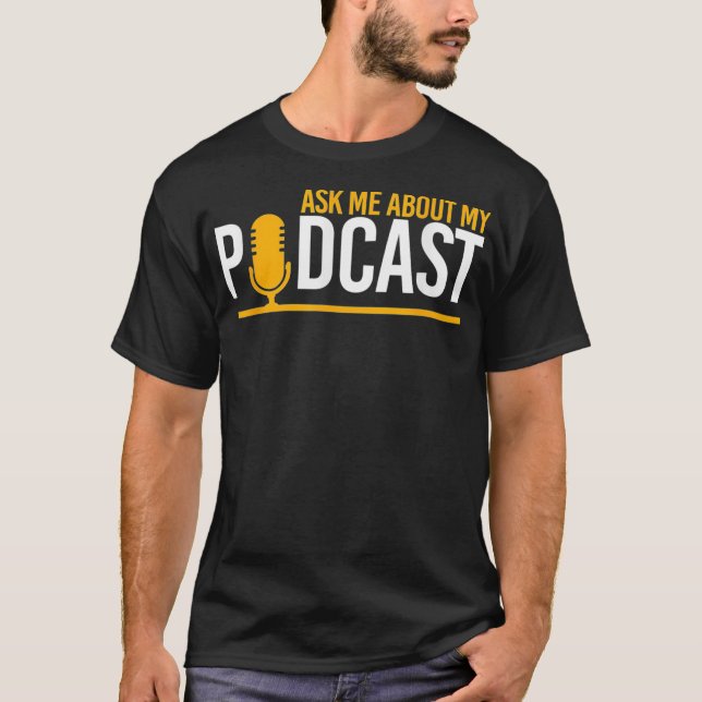 Fråga om poddsändning av mikrofonradio t shirt (Framsida)