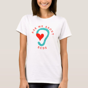 Fråga om SCDS (Red Text and Aqua) T Shirt