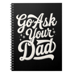 Fråga Pappa Rolig Mamma Mors Dag Vintage Anteckningsbok