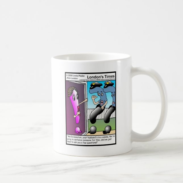 Fråga Polis Roliga Serieteckningar Present & T-shi Kaffemugg (Höger)