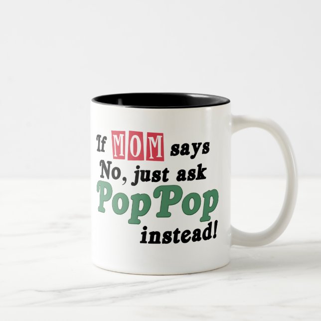 Fråga precis PopPop Två-Tonad Mugg (Höger)