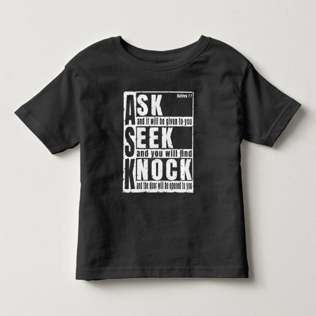 fråga sök knacka  t shirt (Framsida)
