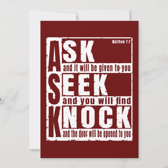 fråga sök knacka T-shirt Inbjudningar (Framsida)
