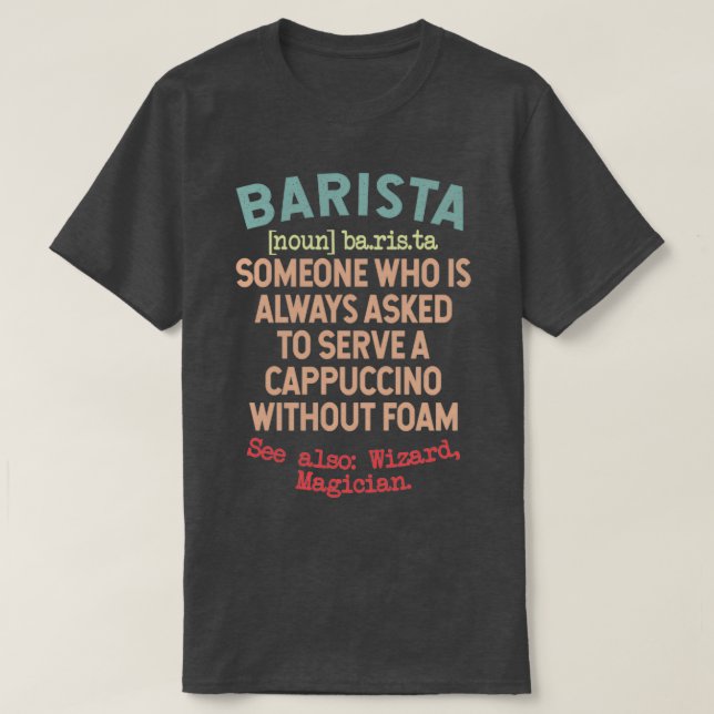 Fråga till  Cappuccino utan skum T Shirt (Design framsida)