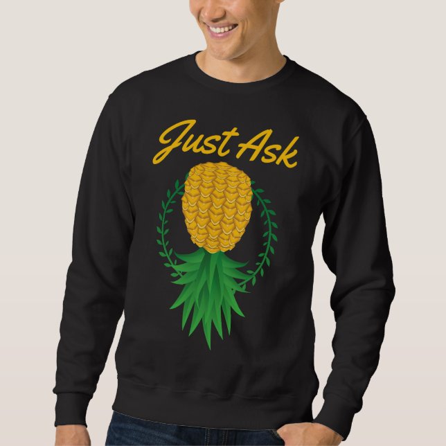 Fråga upp och ned på ananas saftfärs lång ärmad tröja (Framsida)