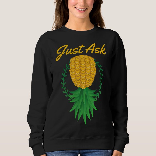Fråga upp och ned på ananas saftfärs t shirt (Framsida)
