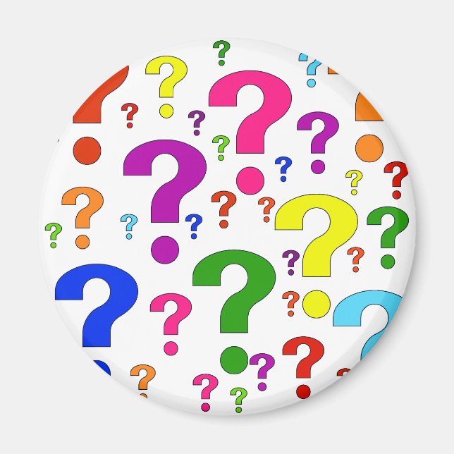 Frågemarkeringar för regnbåge magnet (Framsidan)