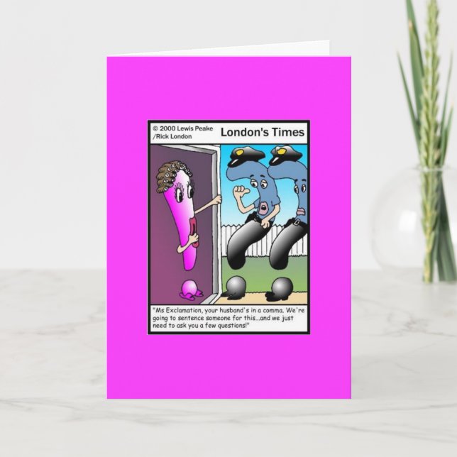 Frågepolisens Tecknad är ett roligt hälsningskort Kort (Framsida)