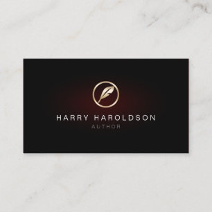 Frågeställare Faux Guld Quill Icon-Affärskortet Visitkort