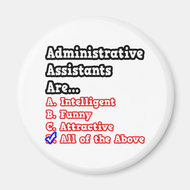 Frågeställare för administrativ assistent...Joke Magnet (Framsidan)