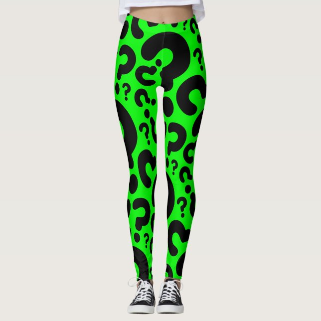 frågetecken för sur grönt halloween leggings (Framsida)