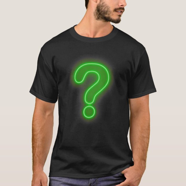 Frågetecken Neon-tecken T Shirt (Framsida)