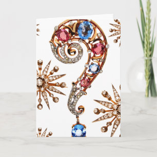 Frågetecken Vintage Costume Jewelry Blank Note Kort
