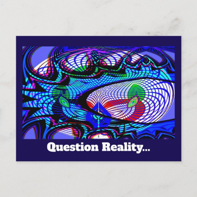 Frågeverklighet (du kan ändra ord) vykort (Framsida)