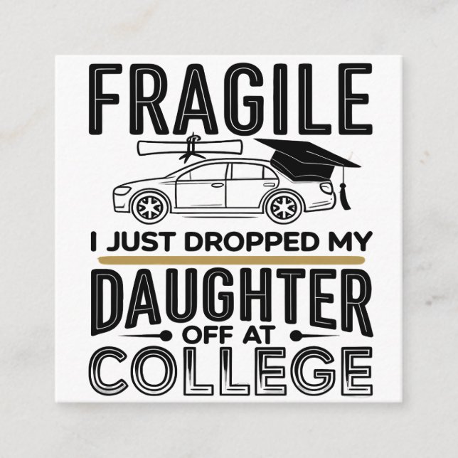 Fragile College Drop-off-design med Car Illustrat Tilläggskort (Framsida)