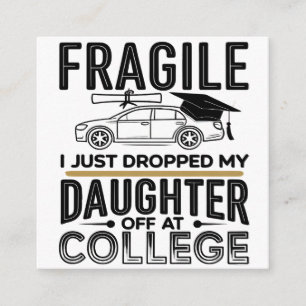 Fragile College Drop-off-design med Car Illustrat Tilläggskort
