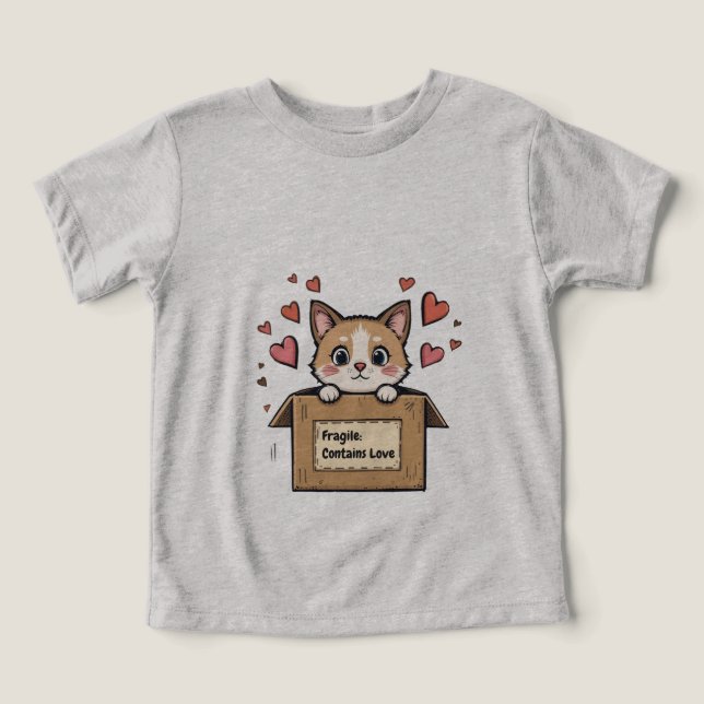 Fragile: Contains Love T Shirt (Design Framsida)