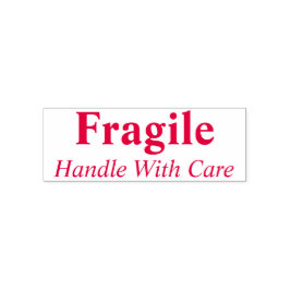 FRAGILE-handtag med vård Frimärke Självfärgande Stämpel