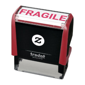 FRAGILE Red Self-Inking Rubber Frimärke Självfärgande Stämpel