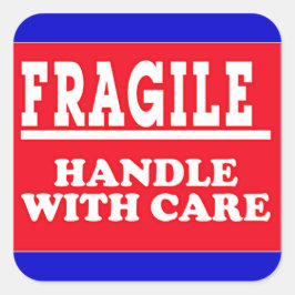 Fragile Shipping Label Fyrkantigt Klistermärke