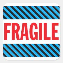 Fragile Shipping Label Fyrkantigt Klistermärke