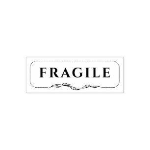 FRAGILE Shipping Mailing Flytta Botanical Ram Självfärgande Stämpel