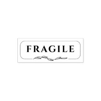 FRAGILE Shipping Mailing Flytta Botanical Ram Självfärgande Stämpel
