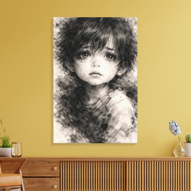 Fragile Silence – Innocent Soul Canvas Print (Insitu (Vardagsrum))