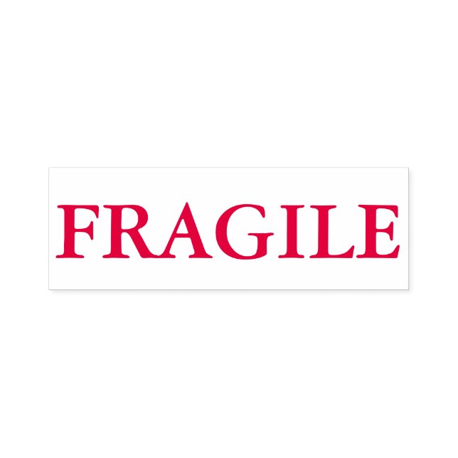 "FRAGILE"-självbläddrande Frimärke i Röda Bläck Självfärgande Stämpel (Design)
