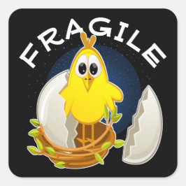 FRAGILE SQUARE STICKER FYRKANTIGT KLISTERMÄRKE