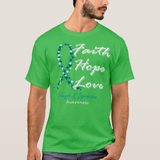 Fragile X Syndrome Awareness Faith Hope Kärlek i T Shirt