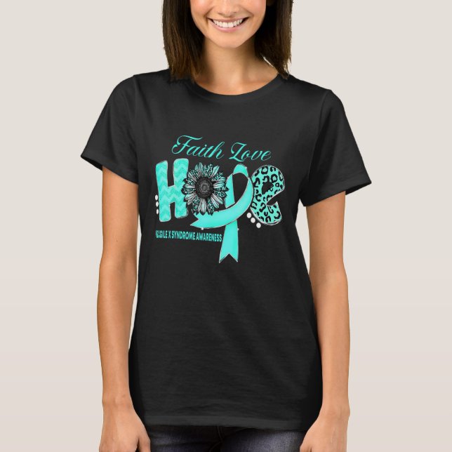 Fragile X Syndrome AwarenessHope Ribbon Solros T Shirt (Framsida)