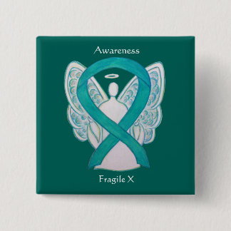 Fragile X Teal Awareness Angel Ribbon Pin Knapp