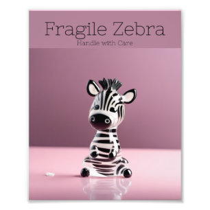Fragile Zebra: Handle with Care Fototryck
