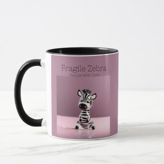 Fragile Zebra: Handle with Care Mugg (Vänster)