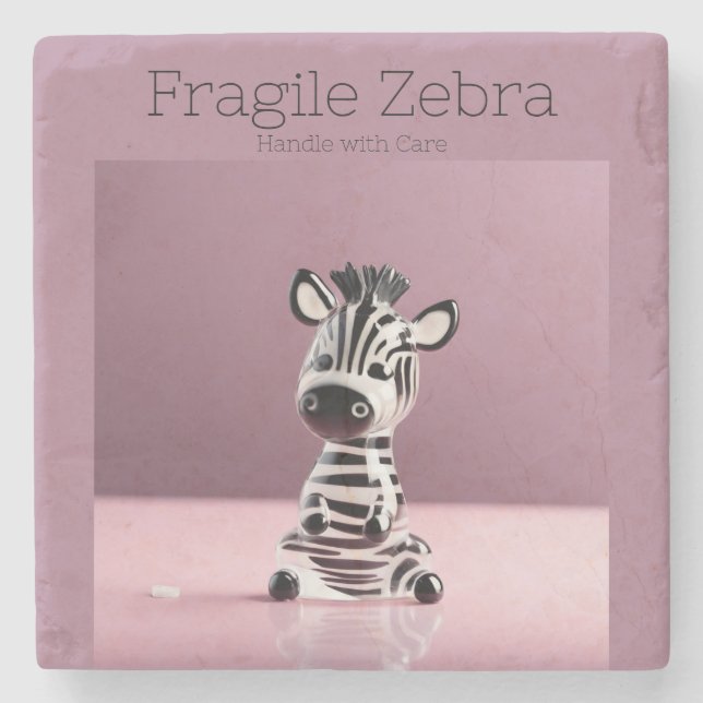 Fragile Zebra: Handle with Care Stenunderlägg (Framsidan)