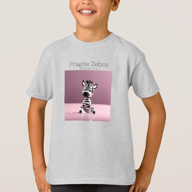 Fragile Zebra: Handle with Care T Shirt (Framsida)
