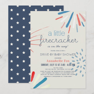 Fräglare 4:e juli, kör-by-Baby Shower Inbjudningar