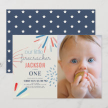 Fräglare juli 4:e Fireworks-fotot 1:a födelsedagen