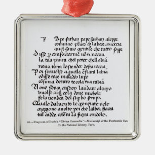 Fragment av Dantes 'Divina Commedia Julgransprydnad Metall