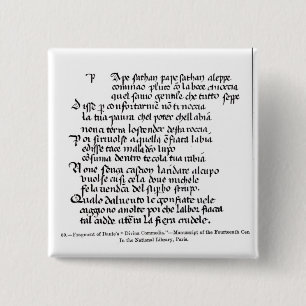 Fragment av Dantes 'Divina Commedia Knapp