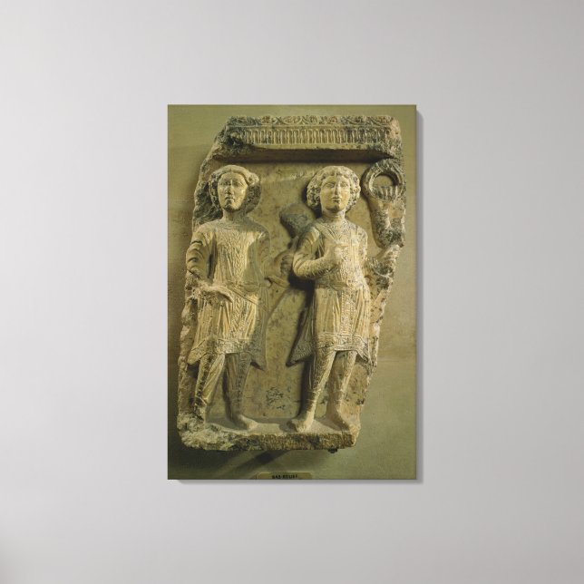 Fragment av en basrelief-plack som avger två sålda canvastryck (Framsida)