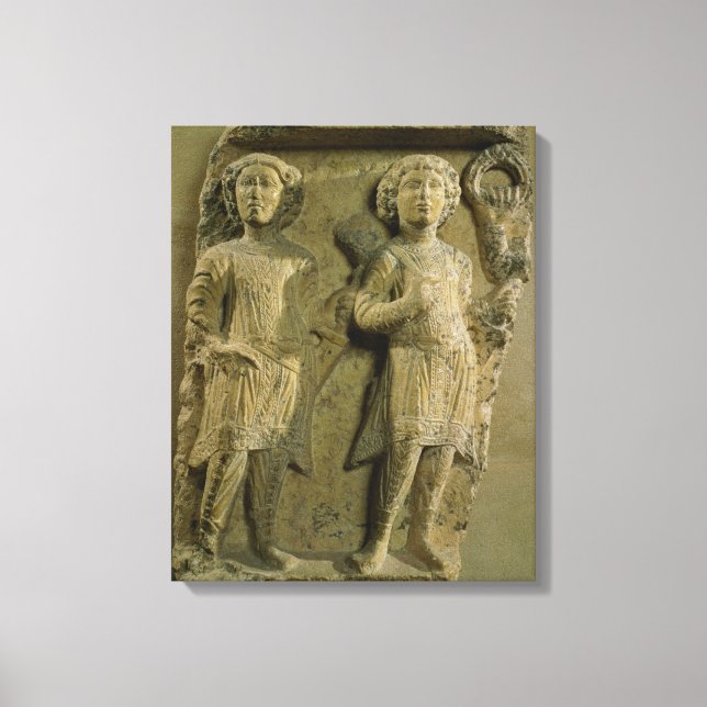 Fragment av en basrelief-plack som avger två sålda canvastryck (Framsida)