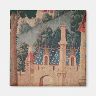 Fragment av en medeltida tapestry magnet