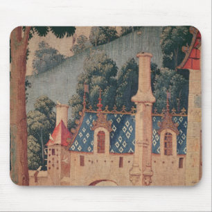 Fragment av en medeltida tapestry musmatta