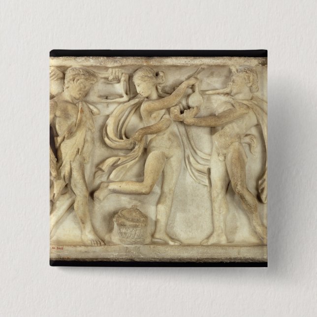 Fragment av en sarkofag knapp (Framsida)