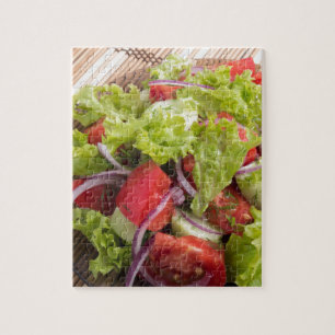 Fragment av vegetarisk sallad från nya grönsaker pussel