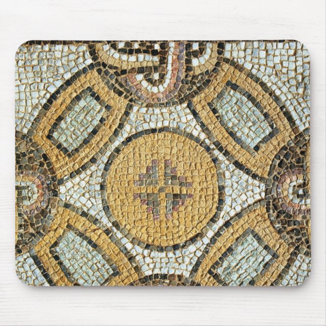 Fragment från golv av de romerska baden musmatta (Framsidan)