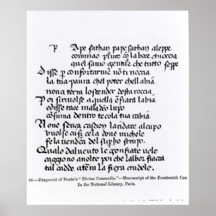 Fragment of Dante's 'Divina Comedia' Poster